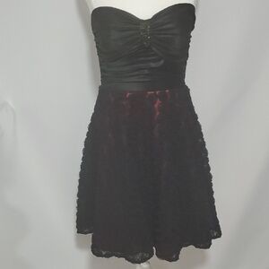 City Studio Black Strapless Fit and Flare Cocktail Dress